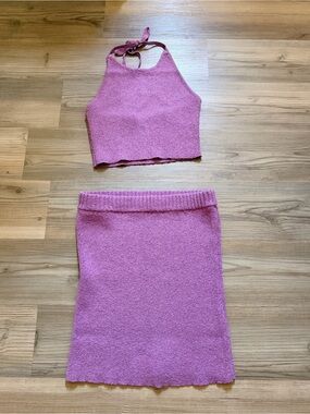Halter Crop Top and Skirt Set